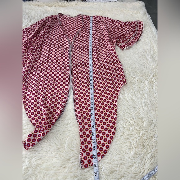 Max Studio Red and White Ruffled Tie Front Blouse - Picture 7 of 8